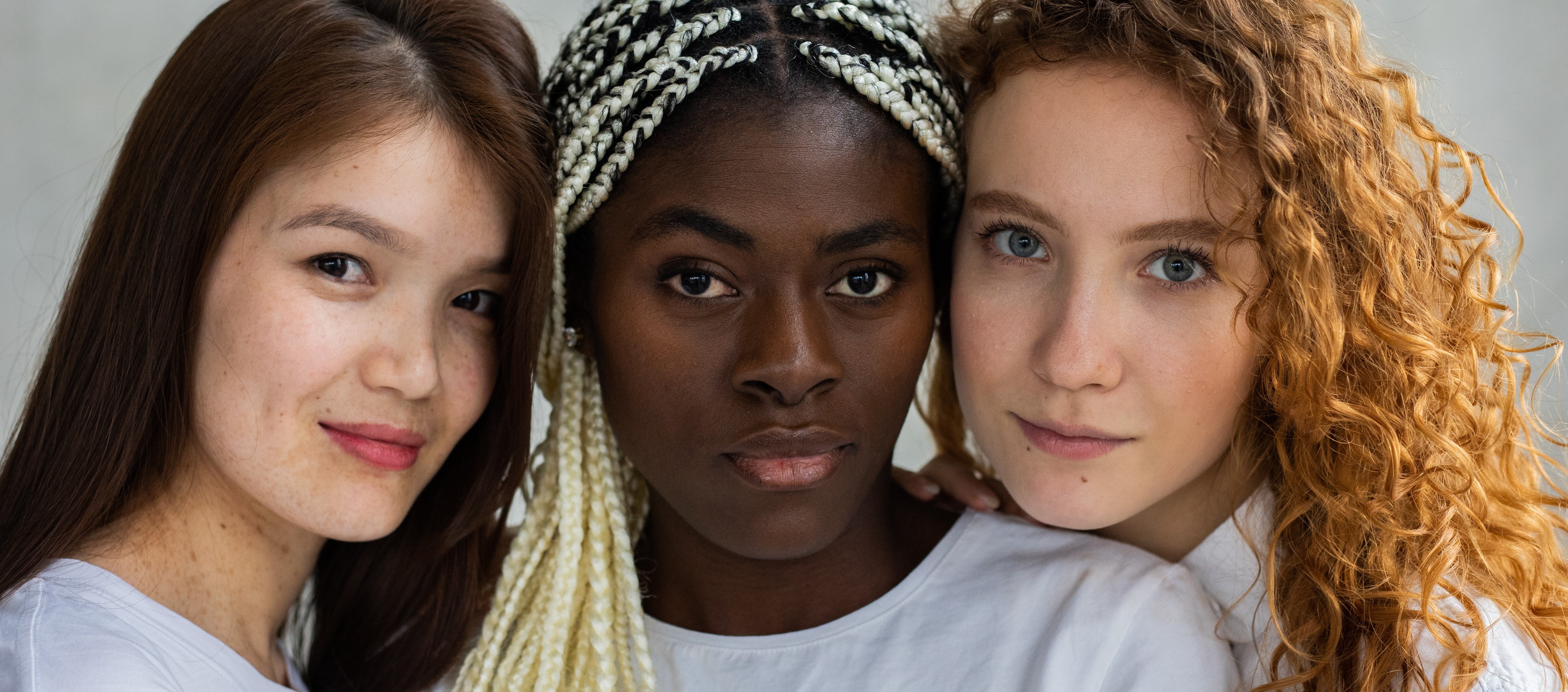 Three girls with different ethnicity