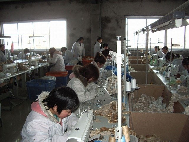 Image of workers in a sewing factory